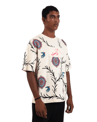 "Vase of life" hand block printed T-shirt