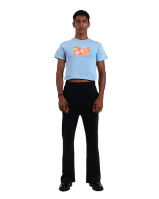 "Radiant horizon" baby blue crop top