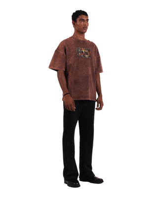 "Eternal cycle" oversized rust brown T-shirt