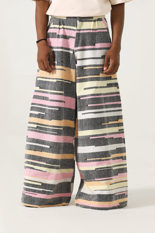 "Life is loading" handwoven trousers