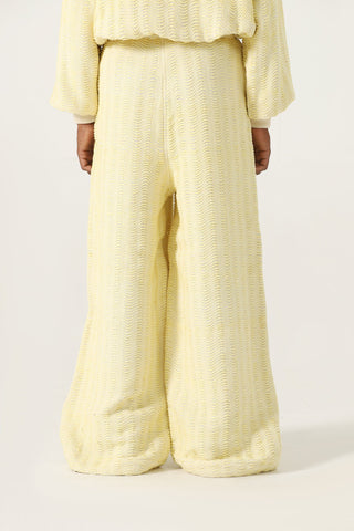 Handwoven flared dobby trousers