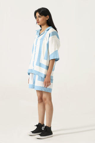 Handwoven striped cotton button-down