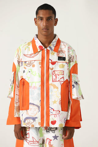 "Life is a doodle" printed jacket