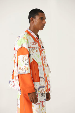 "Life is a doodle" printed jacket