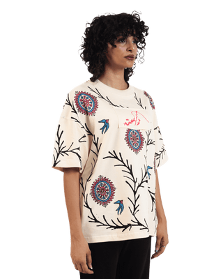 "Vase of life" hand block printed T-shirt