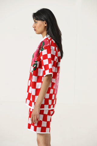 "Playful past" knit polo
