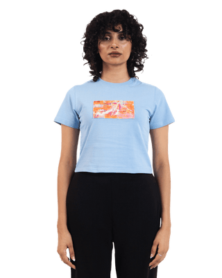 "Radiant horizon" baby blue crop top