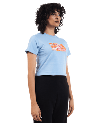 "Radiant horizon" baby blue crop top
