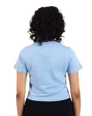 "Radiant horizon" baby blue crop top