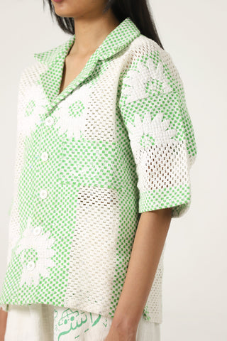 "Bahaar" puff print button-down