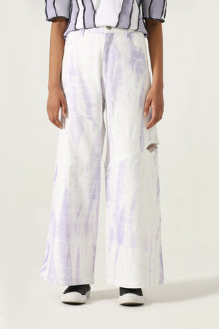 Flared tye dye trousers