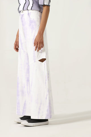 Flared tye dye trousers