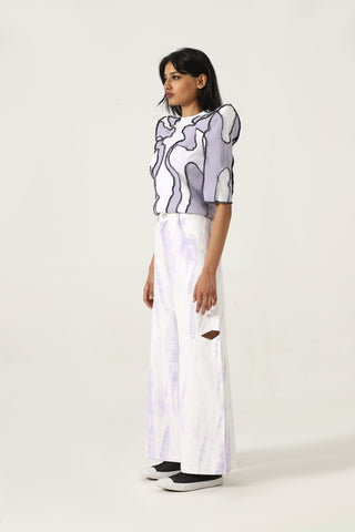 Flared tye dye trousers
