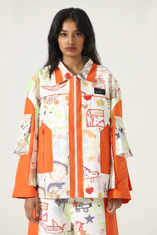 "Life is a doodle" printed jacket