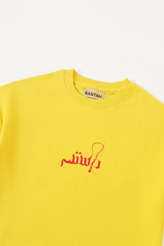 "Azaadi" printed mustard T-shirt