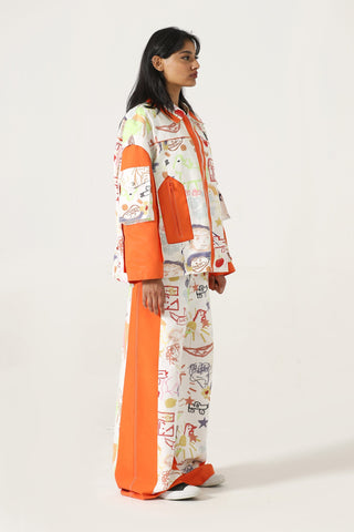 "Life is a doodle" printed jacket