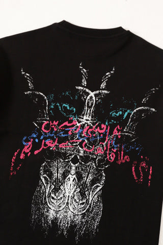 "Ajnabi" printed black T-shirt