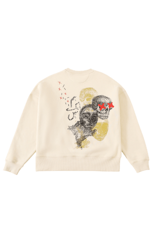 "Hum ak hain" printed artwork beige sweatshirt