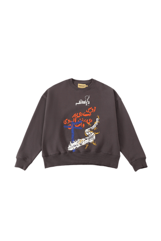 "Insaaf" ash grey printed sweatshirt