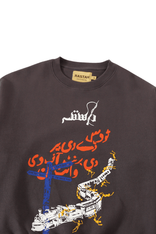 "Insaaf" ash grey printed sweatshirt
