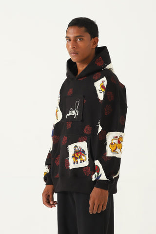 Patchwork blockprint hoodie V4