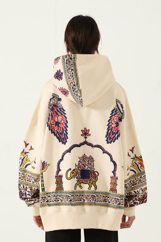 "Kalamkaar" hand block print hoodie V3
