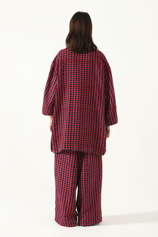 Handwoven plaid cotton shirt