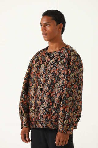 "Raj" silk jamawar oversized bomber