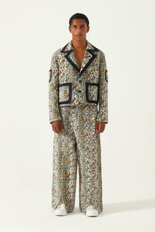 "Raj" hand block printed flared trousers