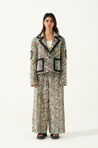 "Raj" hand block printed flared trousers
