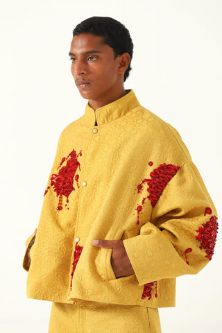 Lost time" hand-embroidered silk jacket