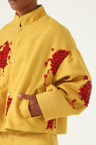 Lost time" hand-embroidered silk jacket