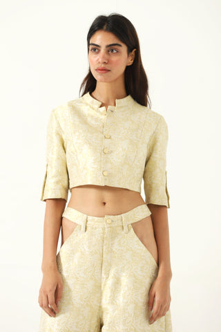 "Rani of wimbledon" silk brocade top