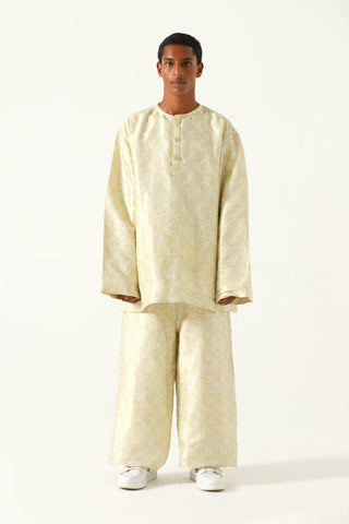 Creme silk brocade shirt