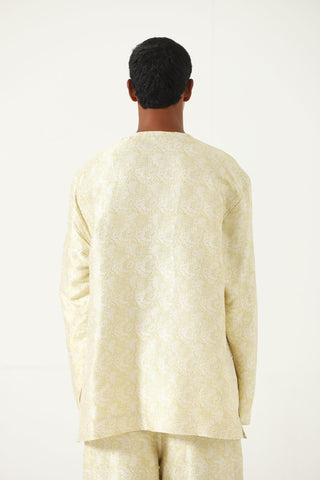 Creme silk brocade shirt
