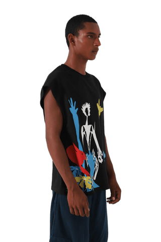 "Rabbit hole" printed tank top