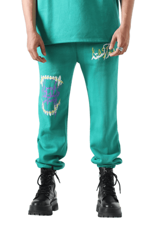 "The introspective vampire" sea green sweatpant