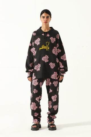 "Jasmine garden" knit sweatshirt