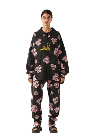 "Jasmine garden" knit sweatshirt