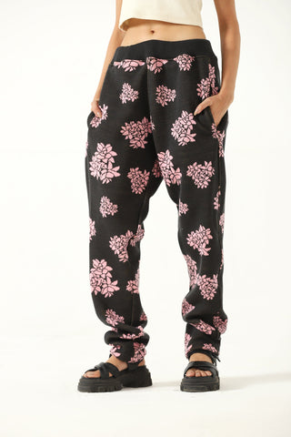"Jasmine garden" knit sweatpants