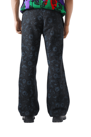 "Forest" block print denim trousers