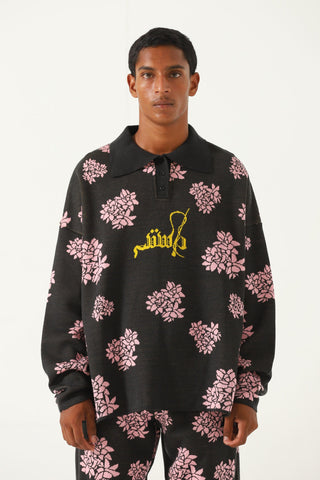 "Jasmine garden" knit sweatshirt