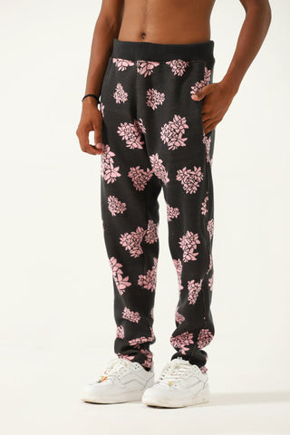 "Jasmine garden" knit sweatpants