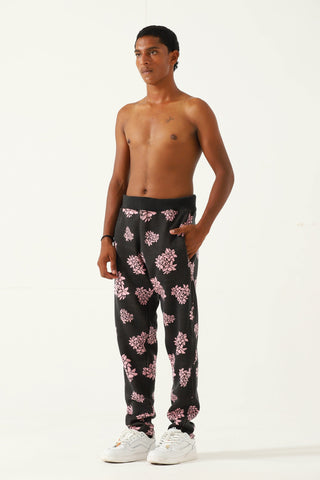 "Jasmine garden" knit sweatpants