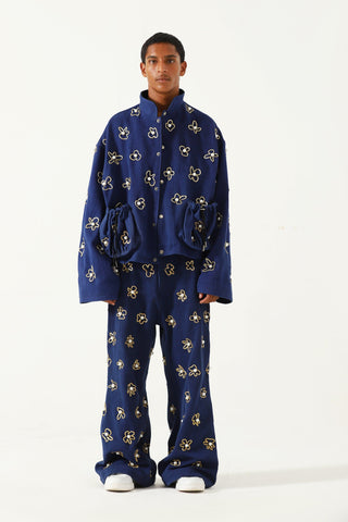 Hand embelished potli denim jacket