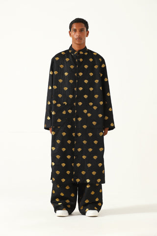 Oversized sherwani silk long coat