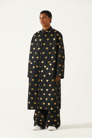 Oversized sherwani silk long coat