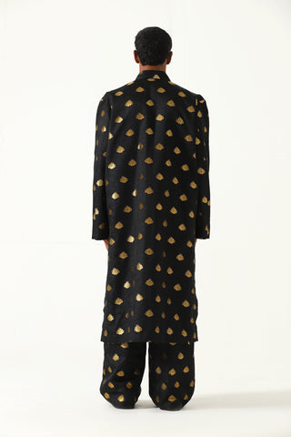 Oversized sherwani silk long coat