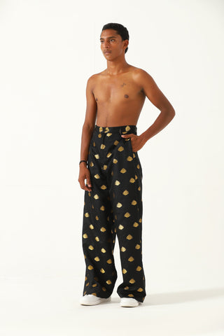 Silk motif trousers