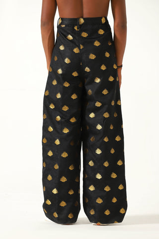 Silk motif trousers